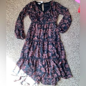 NWT Maurice’s Corset Long Floral Dress Black Size Small